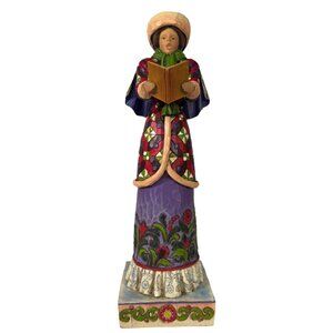 Jim Shore Here We Come A-wand'ring So Fair to Be Seen Woman Caroler Figurine
